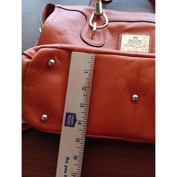 Rowallan Of Scotland Pebble Leather Purse Handbag Cognac Double Handle EUC - Picture 9 of 10